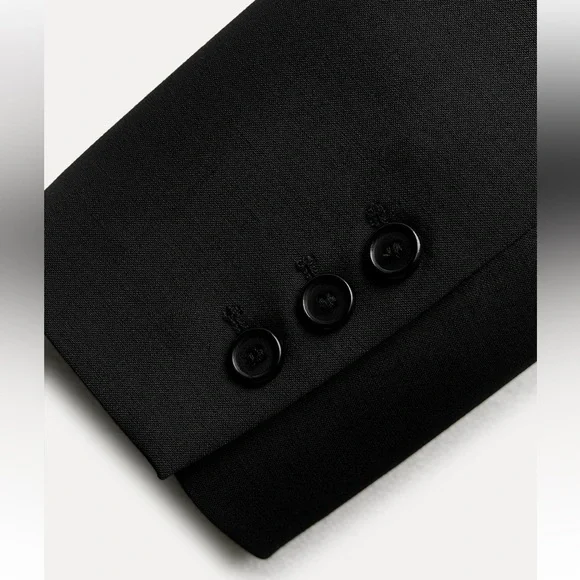 Zara Oversized Wool Blend Jacket Blazer Coat ZW Collection Black size XS NWT - Picture 11 of 16